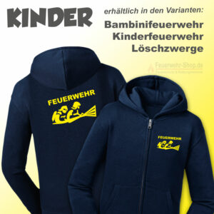 Kinderfeuerwehr Premium Kapuzenjacke Firefighter III