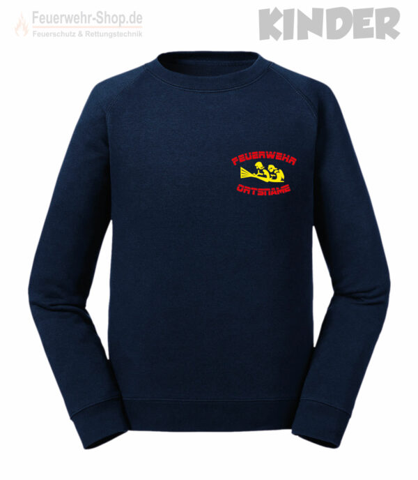 Kinderfeuerwehr Premium Sweatshirt Modell Firefighter IV mit Ortsname