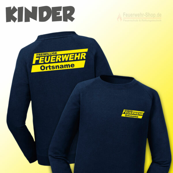 Freiwillige Kinderfeuerwehr Premium Sweatshirt Logo mit Ortsname