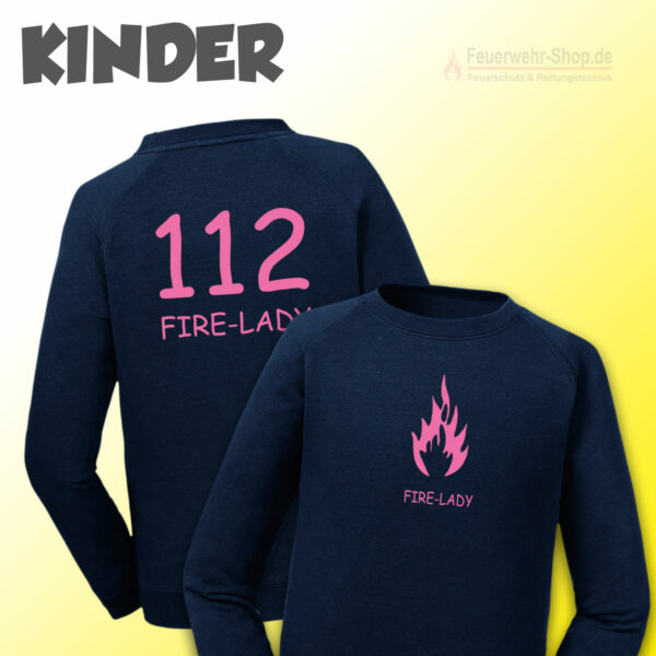 Kinderfeuerwehr Premium Sweatshirt Modell "Firelady"