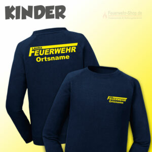 Kinderfeuerwehr Premium Sweatshirt Name im Logo und Ortsname