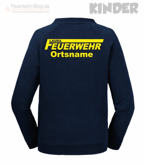 Kinderfeuerwehr Premium Sweatshirt Name im Logo und Ortsname