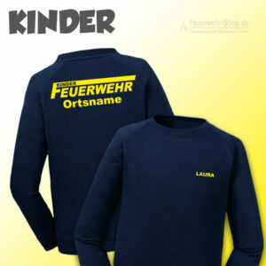 Kinderfeuerwehr Premium Sweatshirt Logo mit Name und Ortsname