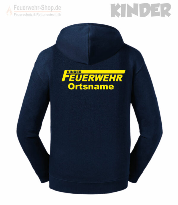 Kinderfeuerwehr Premium Kapuzenjacke Logo mit Name und Ortsname