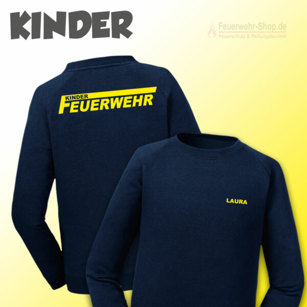 Kinderfeuerwehr Premium Sweatshirt Logo mit Name