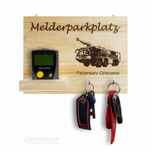 Melderparkplatz FLF + Feuerwehr + Ortsname Personalisiert ca. 30x20x8cm, Holz NEU
