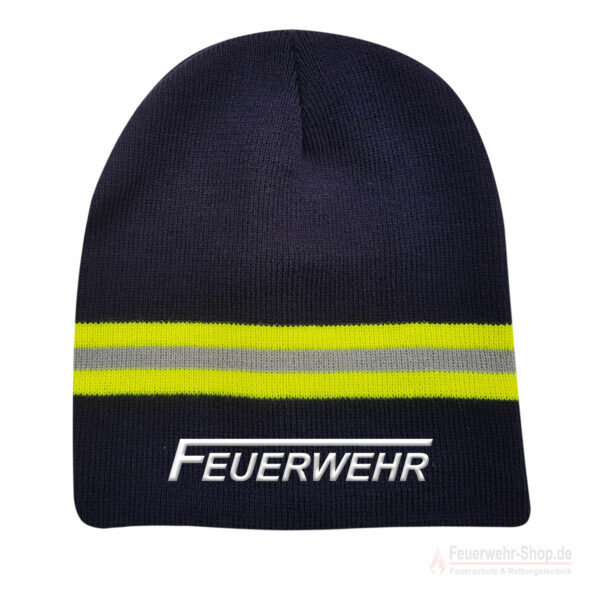 Premium Hupf Beanie, navyblau Hupf-Style mit Feuerwehrlogo, bestickt