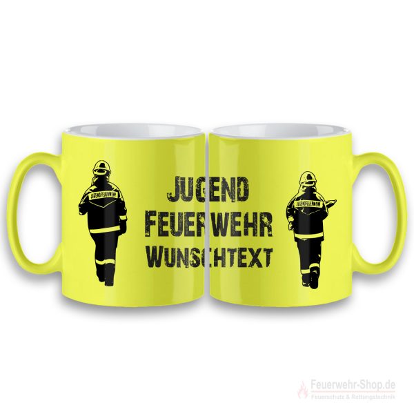 Kaffeetasse "Jugendfeuerwehr Teamplayer" und Wunschtext