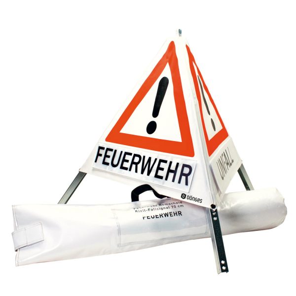Feuerwehr Faltsignal 700 mm Tagesleuchtfarbe oder retroreflektierend