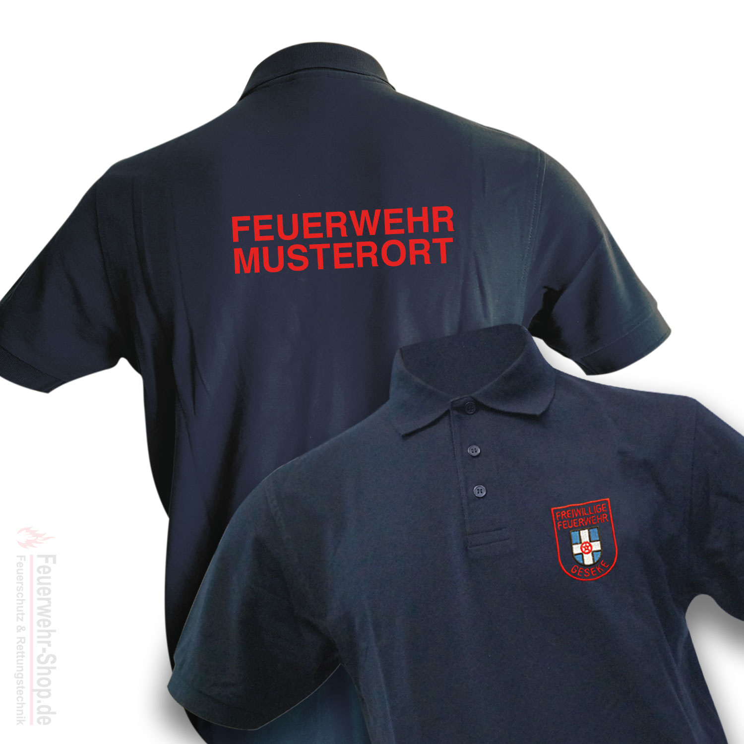Premium Poloshirt Feuerwehr bestickt